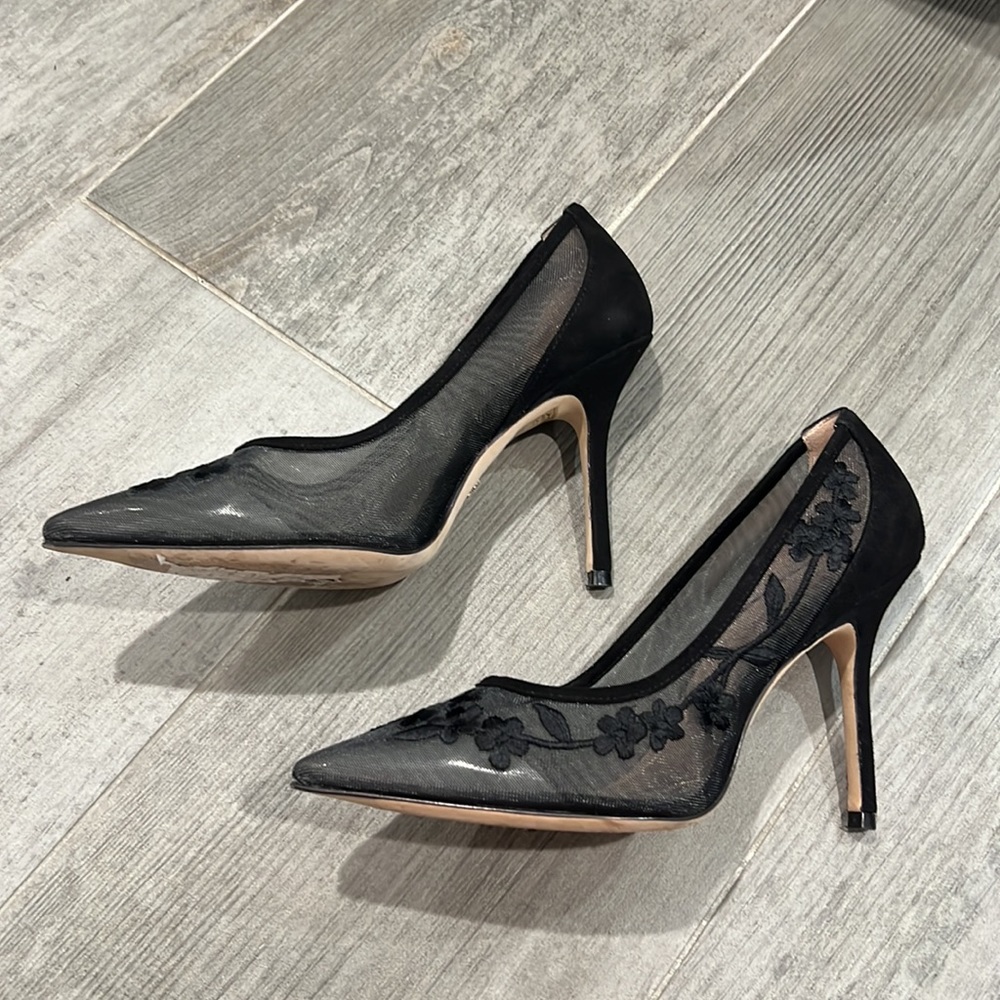 Stuart Weitzman Black Mesh High Heels Size 7.5 - image 6